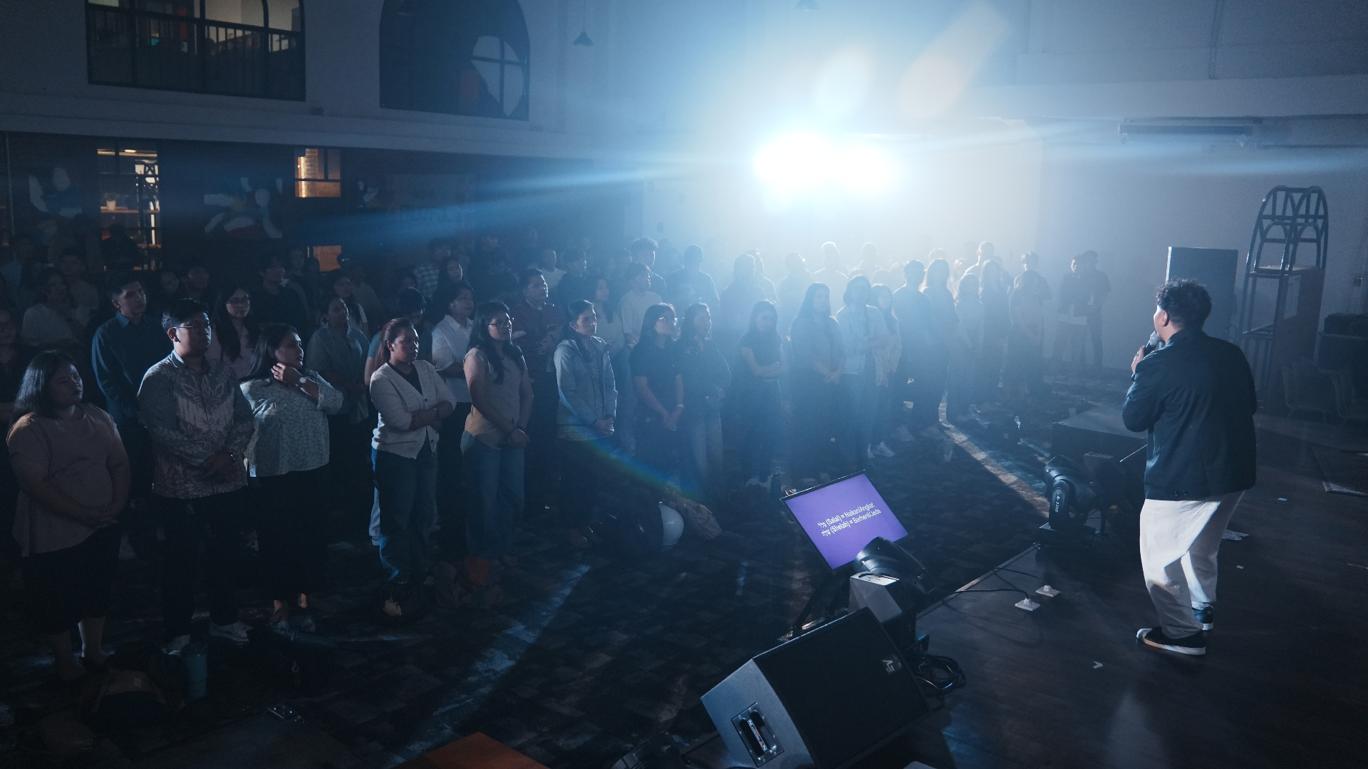 Audience gathering during a GVU-organized worship event.